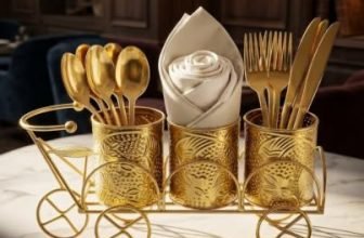 Modentra Global 3-Compartment Cutlery Holder | Spoon Stand | Tissue Holder For Dining Table & Kitchen | Multi-Purpose Cutlery Set For Dining Table.