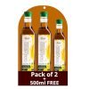 Rav Organics Certified Organic Cold Pressed Mustard Oil – 1 Litre Each (Pack of 2) | Total 2 Litres + 500 ml Free | Pure Cooking Oil Rich in MUFA & PUFA – Omega 3| Sarson Oil for Traditional Indian Flavor for Tadka & Pickle, Kachi Ghani, No Argemone oil | Clean Lable Food – Full of Nutrients