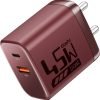 boAt 45 W GaN 3 A Wall Charger for Mobile with Detachable Cable(Monarch Red)