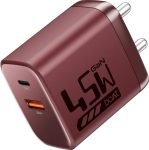 boAt 45 W GaN 3 A Wall Charger for Mobile with Detachable Cable(Monarch Red)