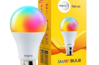 wipro 9W Bluetooth Enabled Smart Bulb B22 | 16 million Colours | White Tunable (Warm, Neutral & Cool White) | Dimmable | App-Control | Music Sync | Schedule & Scenes | Pack of 1