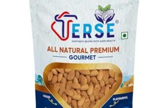 TERSE Premium Natural Almonds 400g (Pack of 2) | Badam Giri, Healthy Snacks, Dry Fruits | Crunchy Nuts | High in Fiber | Rich in Protein | Magnesium | Phosphorus | Dietary Fibre | Zero Cholesterol