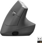 Logitech MX Vertical Ergonomic Optical Mouse(Bluetooth, 2.4GHz Wireless, Black)