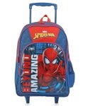 Striders Spider-Man Trolley School Bag For Kids | Durable Comfortable Backpack | Padded Comfortable Straps & Wheels | Ideal For School & Outdoor Adventures | Age 8+ | 18 Inches