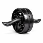 Amazon Basics Ab Roller with Non-Slip Handles | Wheel Exercise Equipment for Core Strengthening | Compact & Portable | for Men and Women | Black | 34 x 45.6 x 16.3 cm