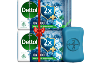 Dettol 3X Icy Cool Bathing Soap for Men & Women, Face, Body & Hands, Combo for Summer(10 x 125 g)