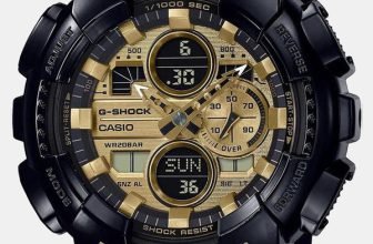 CASIO GA-140GB-1A1DR G-SHOCK Black-Gold Dial Resin Strap Analog-Digital Watch  – For Men