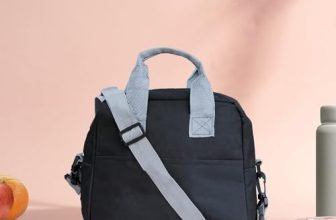 The Earth Store Melange Black Insulated Lunch Bag with Adjustable Shoulder Strap for Women and Men Office | College | School | Picnic Bag | Lunch Box Bags | Travel Tiffin Bag | Polyester