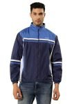 Dollar Men’s Polyester Colourblock Windcheater Jacket With Zipper Pockets, Royal Blue-Navy – XX-Large