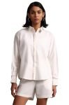 Zaccai Women’s Cotton Shirt Top with Shorts Set (ZAA24CD00057_White