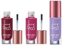 Lakmé 9 To 5 Primer + Glossy Finish Nail Colour & Lakmé 9 To 5 Primer + Glossy Finish Nail Colour, Magenta Mix, 6 Ml & Lakmé 9 To 5 Primer + Glossy Finish Nail Colour, Lilac Link, 6 Ml
