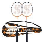Silver’S Jointless Aluminium Alloy Composite Armor Badminton Kit (2 Racquets With Full Cover)(Orange/Black)