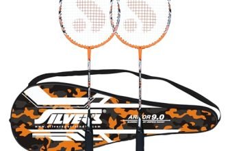 Silver’S Jointless Aluminium Alloy Composite Armor Badminton Kit (2 Racquets With Full Cover)(Orange/Black)