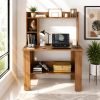 Flipkart Perfect Homes Multipurpose Portable Study Desk with Hutch Storage & Shelves for Home Office Engineered Wood Study Table(Free Standing, Finish Color – Noce Lyon, DIY(Do-It-Yourself))