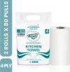 Kcofoil Charming Touch Kitchen Towel Roll 100% Virgin Pulp Pack Of 2(4 Ply, 160 Sheets)