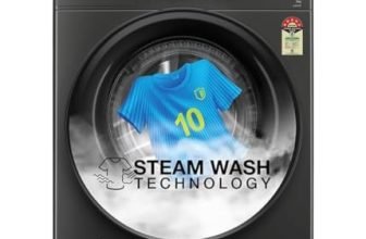 Whirlpool 9 Kg Steam Wash Technology 5 Star Inverter Front Load Fully Automatic Washing Machine With In-Built Heater (Supreme Care 9014-E, Midnight Grey, 100+ Tough Stains, 1400 Rpm)