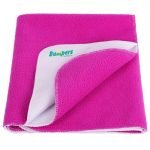 Bumpers The Baby Co. Waterproof Premium Quick Dry Sheet for Baby| Bed Pad Extra Absorbent Washable Matress Protector| Baby Bed Protector Sheet for Toddler Children (Rani Pink, Medium (100×70)