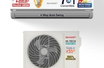 Sharp 1.5 Ton 3 star, New Star Rated, Split AC (4 Way Swing, 100% copper, Hi-Tech Inverter Compressor, 7-1 Convertible, Turbo cool, Dust filter, AH-SI17V3B-GCN, White)