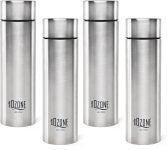 cello Ozone ISI Certified Single Wall Leakproof & Rustproof 1000 ml Stainless Steel Bottle(Pack of 4, Silver)