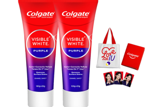 Colgate Visible White Purple Toothpaste Signed Gratitude Journal & Tote Bag Toothpaste(240 g)