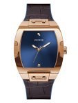 Guess Mens 43 Mm Phoenix Blue Dial Genuine Leather Analog Watch – Gw0386G2