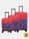 Nasher Miles India Polyester Luggage Set Of 3 Printed Trolley Bags (55, 65 & 75Cm) Expandable  Cabin & Check-In Set 8 Wheels – 28 Inch