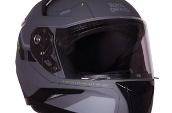 Royal Enfield AIR-X 1901 Full Face Helmet | Certification: ISI & DOT | High Impact Grade ABS Shell |Multipore Ventilation System | Aerodynamic Design with Aggressive Styling | Gray (L) 60 CM