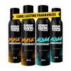 BOMBAY SHAVING COMPANY Fresh Aqua & Intense Musk 120mlx4 Combo Deodorant Luxury Long Lasting Fragrance Deodorant Spray  –  For Men & Women(480 ml, Pack of 4)
