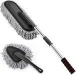 2Pcs Soft Microfiber Duster with Extendable Handle Exterior Scratch Free Car Cleaning Tool, Car Duster Brush for Truck,Pickup,SUV,Motorcycle, Vehicles Cleaning