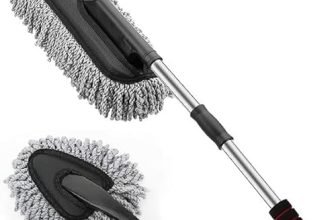2Pcs Soft Microfiber Duster with Extendable Handle Exterior Scratch Free Car Cleaning Tool, Car Duster Brush for Truck,Pickup,SUV,Motorcycle, Vehicles Cleaning
