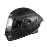 SMK Stellar Sports Stage Full Face Helmet with Pinlock Fited (Ma262)-L, Black
