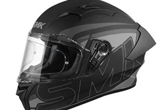 SMK Stellar Sports Stage Full Face Helmet with Pinlock Fited (Ma262)-L, Black