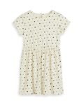 Amazon Brand – Symbol Kids Knee Length Printed Knit Dress (KD-DRG-SS25-144_Off White-Polka Dot_8-10 Years)