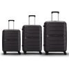 Aristocrat Liberty 8 Wheel Set of 3 Large Size (Check-in), Medium Size (Check-in) & Cabin (Small Size) Hard Case Trolley Bags, Lightweight Polypropylene Luggage, 3-Yr Global Warranty, Saddle Brown