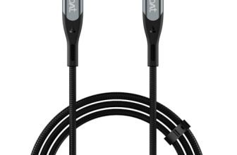 boAt Type C to C 65W Fast Charging Cable with 480 Mbps Data Transfer, Tangle-Free Cable in Premium Nylon Braided Design (Carbon Black)