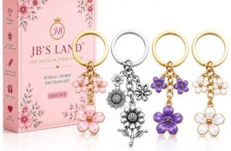 Floral Charm Keychain Vintage Flower Metal Key Ring for Women (Pack Of 4)