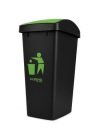 CELLO Plastic Swing-Lid Garbage Dustbin (48 Ltr, Green/Blue/Black)
