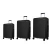 Verage V-Lite Firestone Combo Set of 3 (Cabin + Medium + Large Check-in) Bold Black Hardsided Trolley Bags for Travel, Suitcases with Spinner Wheels, Anti-Theft Luggage (20/24/28 Inche)