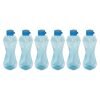 Pearlpet Twist Bpa-Free Plastic Water Bottle Set |Lightweight, Leak-Proof & Freezer Safe – Pack Of 6 (1000Ml Each), Blue