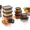 CELLO Modulock Pet Storage Container For Kitchen Set of 9 Pcs, Black (1000ml x 3, 600ml x 3, 260ml x 3) | Freezer & Fridge Safe, Airtight Pet Kitchen Storage Container For Beans, Whole Grains, Spices
