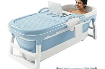 Lifelong Bath Tub For Adults & Kids | Foldable & Large Bathtub For Bathroom With Temperature Meter, Massage Rollers, Etc | Ideal For Steam Bath & Spa For Home | Comes With Laptop & Ipad Holder