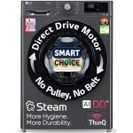 LG Smart Choice, 9 Kg, 5 Star, AI Direct Drive Technology, Steam, 6 Motion DD & Wi-Fi Fully-Automatic Front Load Washing Machine (FHP1209Z5M, Intelligent & Convenient Fabric Care, Middle Black)