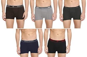 Dixcy Scott Originals Men’s Trunk Snug Fit Solid Innerwear – Swish Trunk(Black Grey Mel Olive Deep Blue Coffee Brow – Pack of 5 )-95