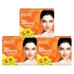 Vlcc Skin Tightening Facial Kit – 25G X 3 (75G) (Pack Of 3) | Skin Elasticity Facial | Helps Remove Toxins And Reduces Blemishes | With Berberry, Wheatgerm, Carrot Extract, And Geranium