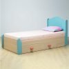 Smartsters Single Bed With Storage For Kids | Engineered Wood | Double Drawers | Soft Edge | Secret Den Child-Friendly Design | Marine Teal | 40 X 81 X 38 Inches | Easy Pull-Out Storage