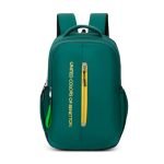 United Colors of Benetton Unisex High-School Backpack RUNWAY – Dark Green | 3-Compartment Slim Design with Branded Print | Backpack for School Girls and Boys | 25L Capacity