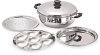 Tosaa Big Induction Compatible Multi Purpose Kadai, 27 Cm ,5 Plates, Silver
