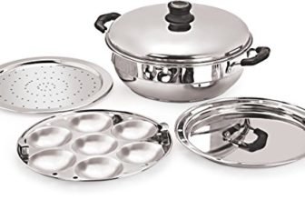 Tosaa Big Induction Compatible Multi Purpose Kadai, 27 Cm ,5 Plates, Silver