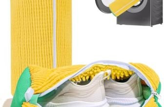 SHITHI Shoe Washing Machine Bag for Sneakers & Trainers | Polyester Laundry Bag with Side Zipper | 360° Cleaning Shoe Laundry Organizer for Delicates, Toys & Washer Dryer Use (Yellow)
