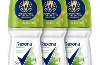 Rexona Matcha Tea & Vanilla Antiperspirant Roll-On | For Women | 72H Odour Protection | Limited Edition Pack – Icc Women’S Cricket World Cup India 2025 |50 Ml (Pack Of 3)